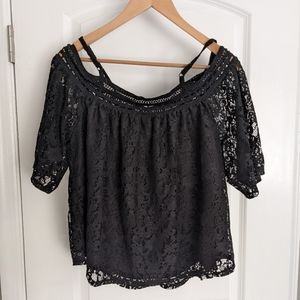 BCX Black Lace Top